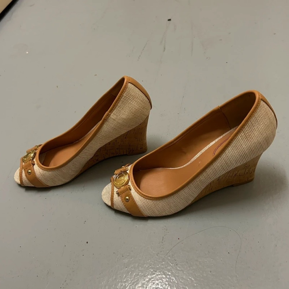 Tommy Hilfiger Beige and Brown Wedges